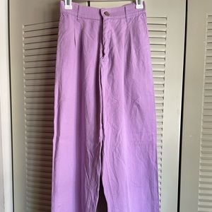 Lilac / lavender big bud press trouser size small